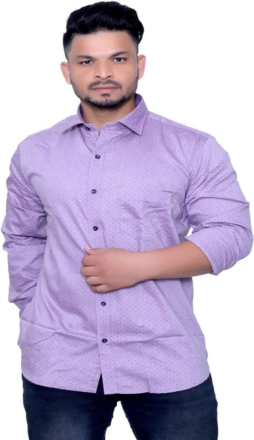 AISH N RIDH Men Solid Casual Purple Shirt ()