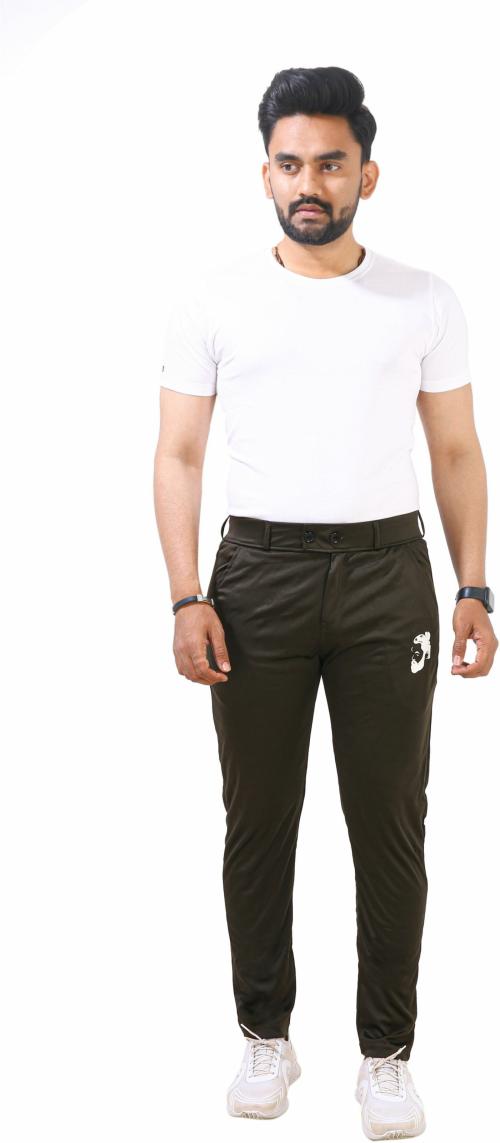 ARDON INDIA Men Brown Printed Lycra Blend Trouser - 34