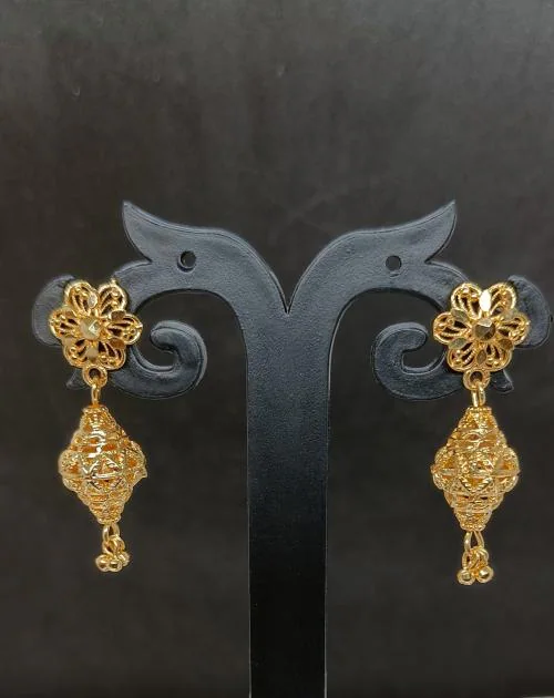MANVEER ENTERPRISE 1 Gram Gold Earrings German Silver Tops Top Earring Jhumki Jhumkas Jumka Studs