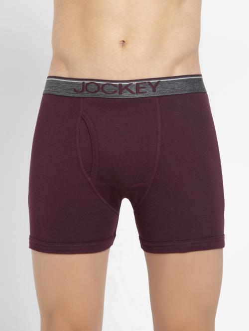 Jockey 8009 Men's Wine Tasting Solid Cotton Boxer Briefs
