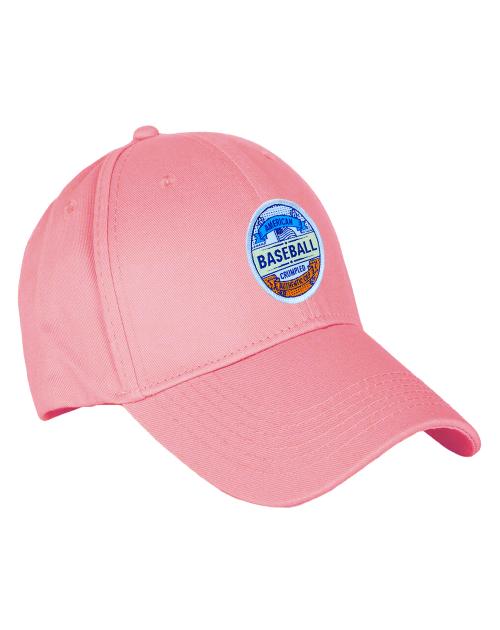 CRUMPLED Unisex Cotton Baseball Sports Caps (Peachy Pink, Free Size)