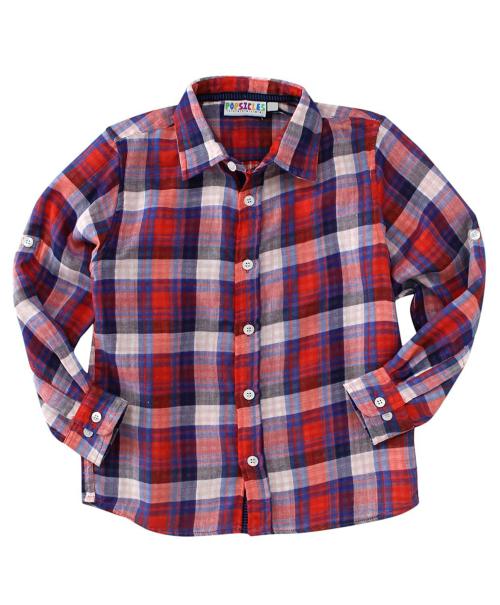 POPSICLES CLOTHING Boys Orange Printed Cotton Shirt (9-10 Y)