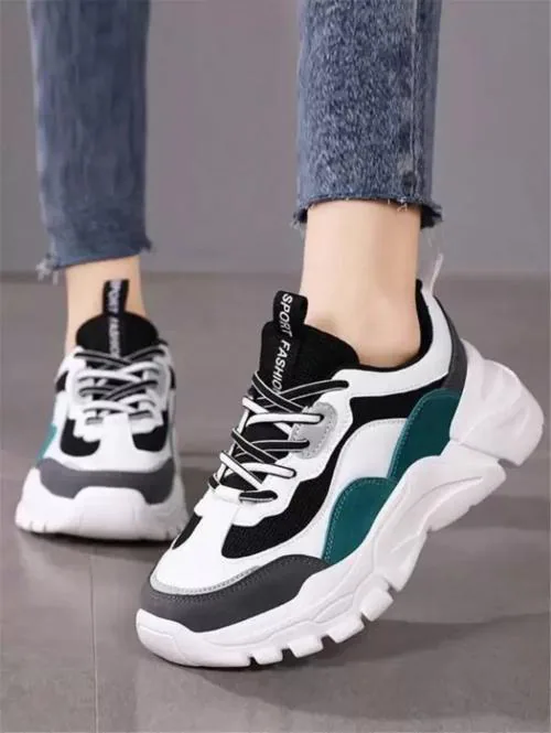 Fabbmate Casual Sports shoes White Sneakers for Women Girls White-Black Shoes