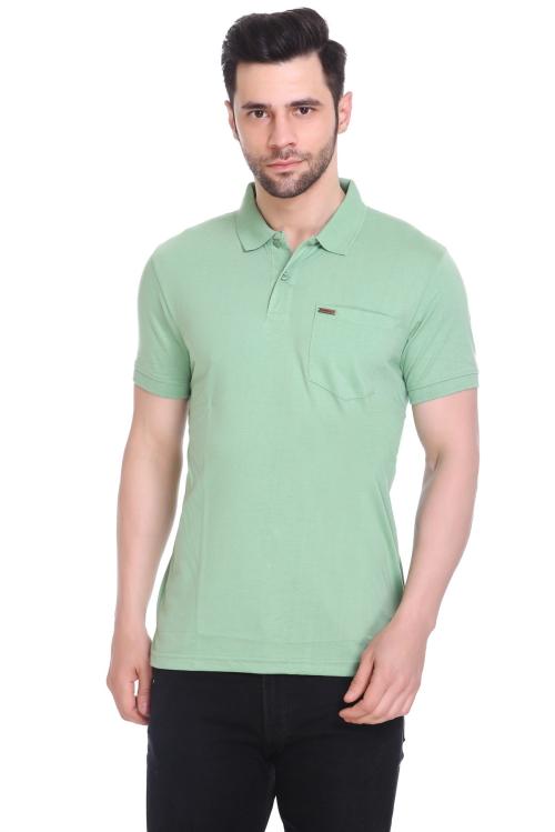 Men's Regular Cotton Polo Tshirt -Pista Green