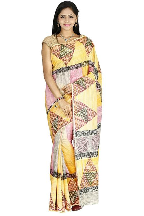Fashionkiosks Women Chinese Chucker Saree With Blouse Piece