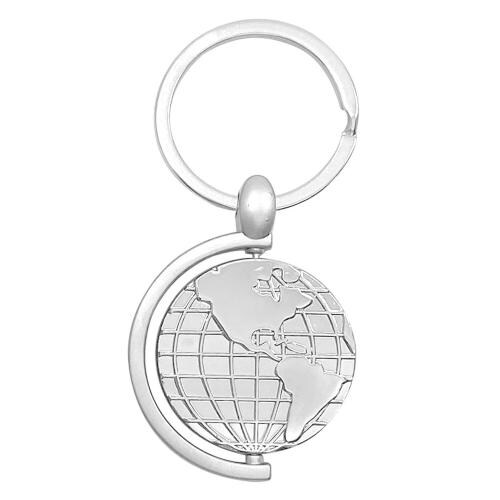 Giftana World Map keychain Metal Globe Earth Keychain for Men and Women, World Map Rotating key chains, Silver Metal Key ring, Secret Santa Gifts, Corporate Gift, Birthday Gift