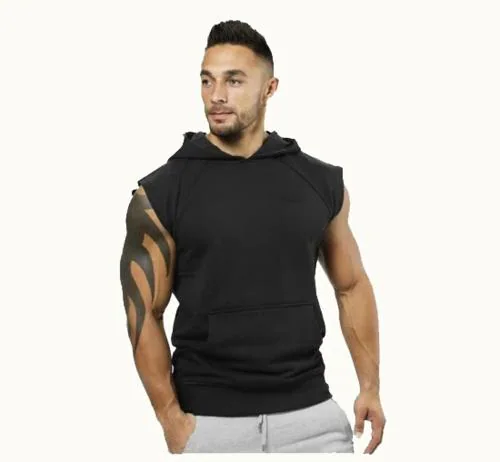 HotButton Lightweight Short Sleeve Casual Hoodie for Men with Kangaroo Pocket XL Size