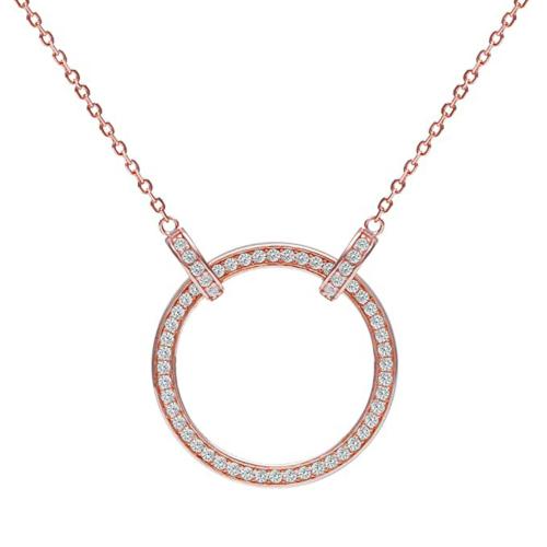 Giva Sterling Silver Rose Gold Forever Valentine Pendant With Chain For Women