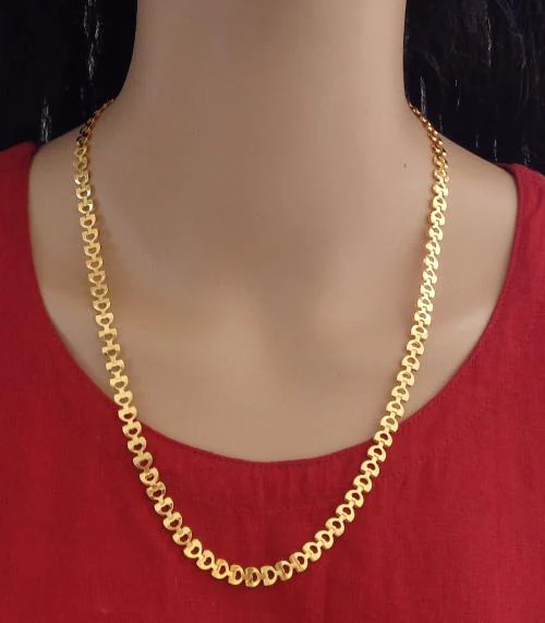 Ramdev Art Fashion Jewellery Stylish Gold Copper Chain For Women and Girls