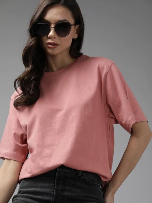 RodZen Plain Oversize Guava T-shirt For Women