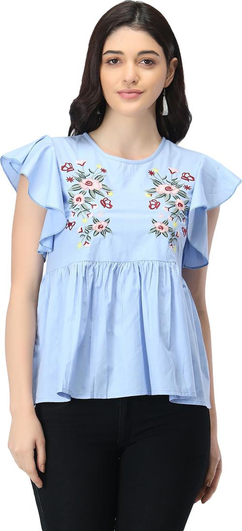 THE LION'S SHARE Women Multicolor Printed Pure Cotton Top