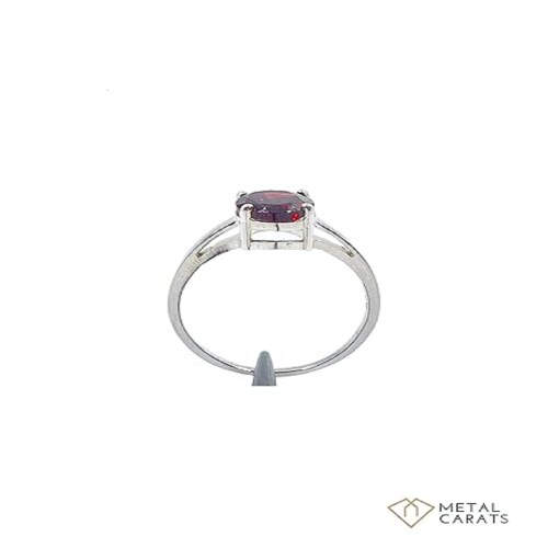 METALCARATS Metal Carats 925 Sterling Silver Garnet Oval Cut Stone 10 Size Ring for women Natural Garnet Red