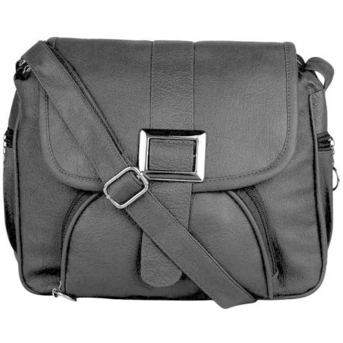 ACRIL Women Black Pu Shoulder Bag - 8 L