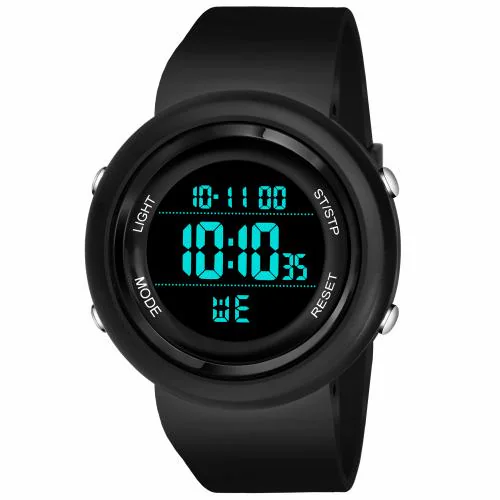 hala WT-56 Multi Function Working Premium Quality LED Luminous Light Digital Watch - For Boys & Girls Brand- Trending Full Black Round Waterproof Gym Fitness Freek