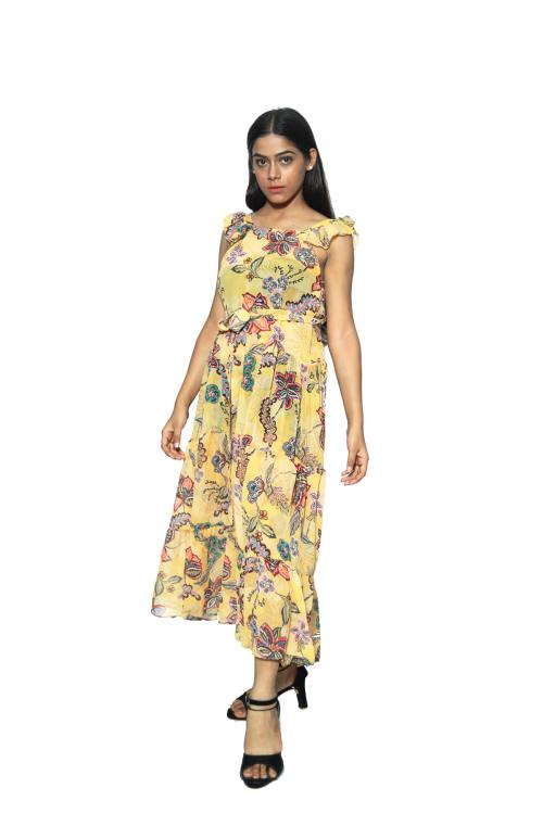 RAJORIA INSTYLE - Women Georgette Digital Printed Beach wear Kaftan Freesize CAXA-2-XXL