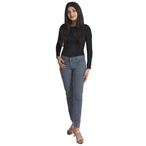 Addiction Guru Ji Creations Creations Women Stylish Fashion Single Buttoned Cotton Denim Jeans