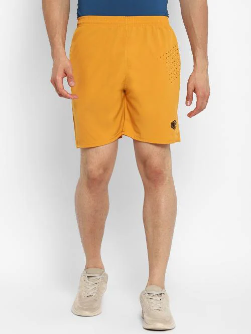 HPS Sports Men Yellow Lycra Blend Solid Shorts (XL)