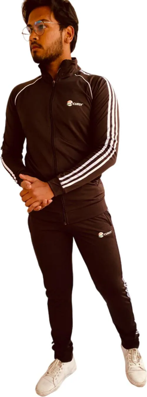 EXCURSY Striped, Solid Men Track Suit