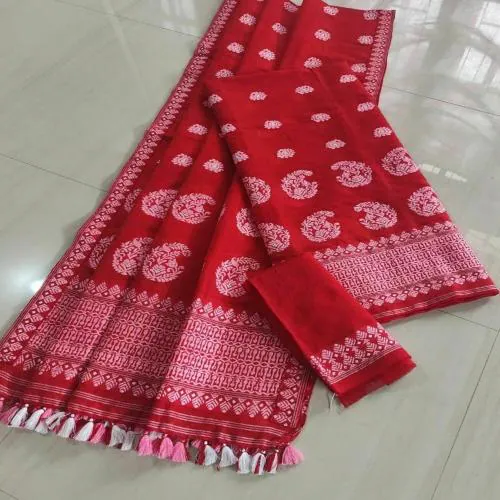 KESWI FAB Women's Assamese Traditional Work Weaving Silk Mekhela Chador Saree