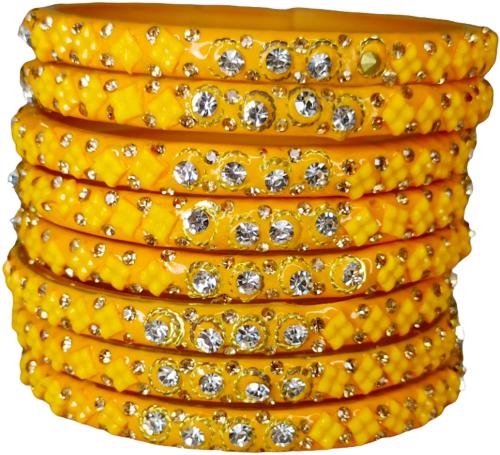 Yellow glass bangles Clearance