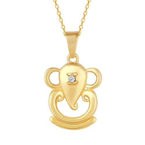 Giva Sterling Silver Golden Ganpati Pendant For Him For Men