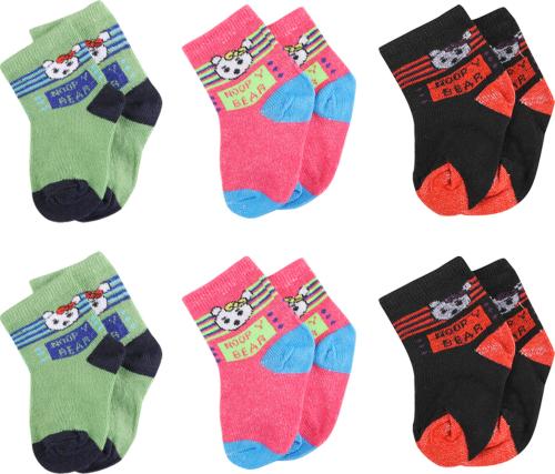 SOFTLOFT Baby Boys And Girls Multicolor Terry Cotton Low Cut Socks, Free (Pack Of 6)