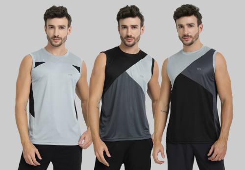Ftx Men Color Block Pack Of 3 Vest (M)