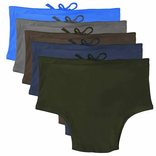 UNDERLOOP Men's Colored Interlock Cotton Cut Underwear with Strings(Nada Underwear)Pack of 5