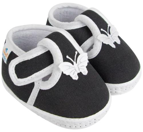 Neska Moda 3 To 6 Months Butterfly Velcro Baby Booties