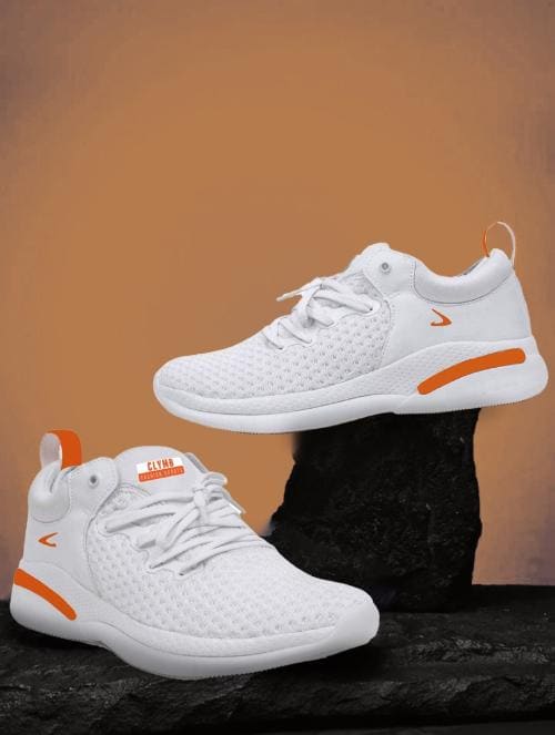CLYMB Joy Ride Flynit|Lightweight|Comfort|Summer|Trendy|Walking|Outdoor|Daily Use Running Shoes For Men (White)