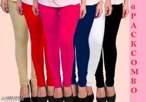 Purpul Frog Leggings Combo pack of 6 (skin,Red,Pink,Blue,White,Black) Western wear leggings