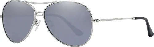 PARIM Polarized & UV Protected Aviator Sunglasses for Men (Frame: Silver / Lenses: Silver Mercury & Grey Mirrored)