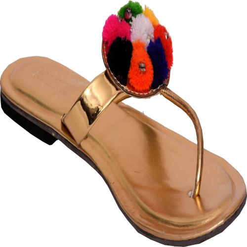 Gigantic Women Gold Flats ()