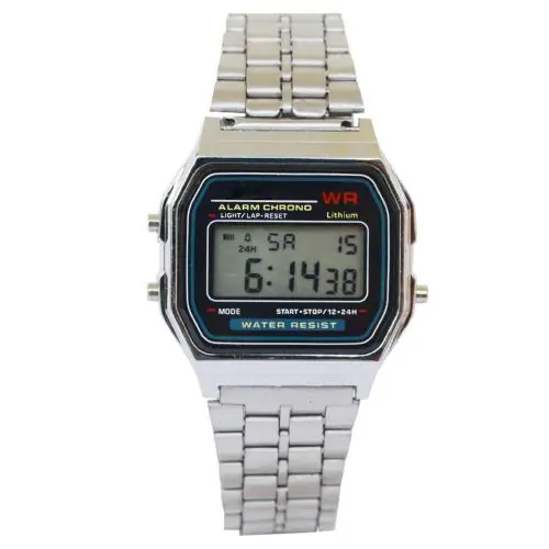 Crispy Digital White Dial Silver Strap Watch For Women