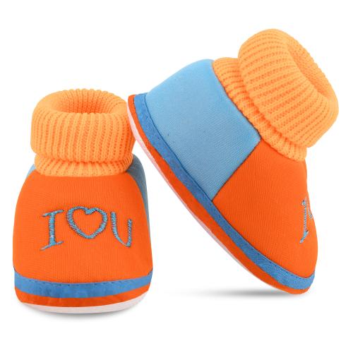 ADORED FASHION Newborn Baby Shoes Booties/Mittens Comfortable Baby Socks Shoes for 3-6 Months Baby Boys/Girls Color-Orange