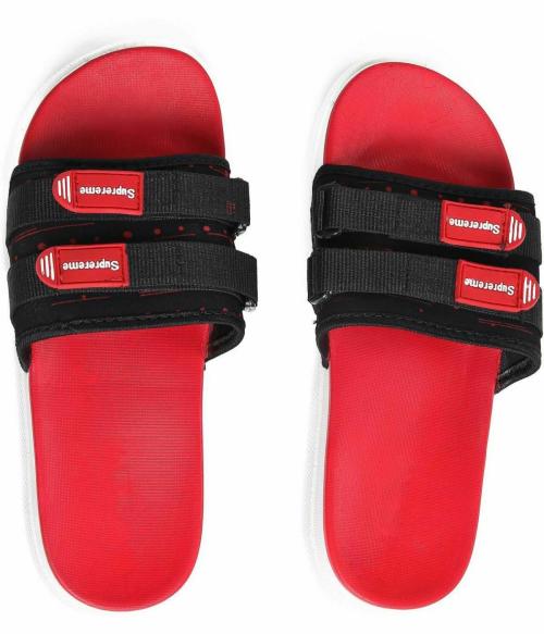 Des Tongs Red Slides for Men
