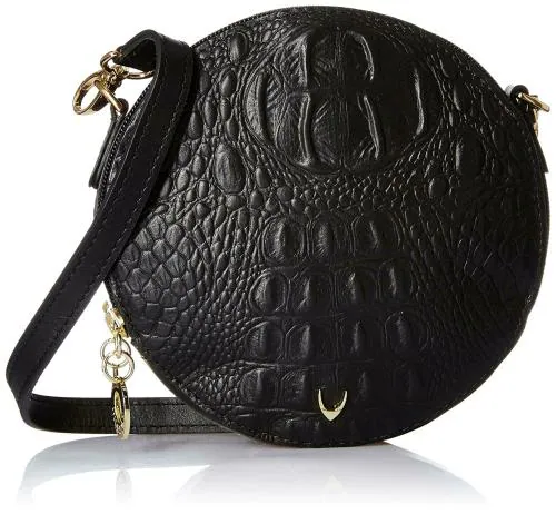 Hidesign Women Black Genuine Leather Sling Bag