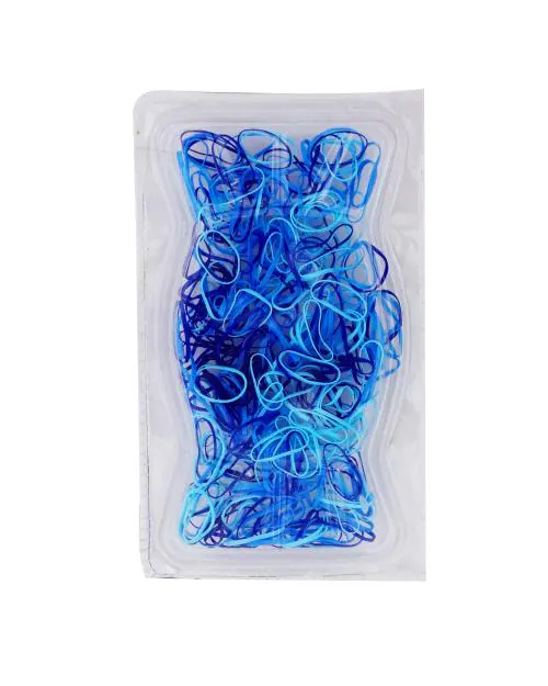 Diversa Elastic Plastic Daily Use Hair Ties High Stretchable Nonbreackable Thin Rubber Bands Multi-purpose Bands For Kid Girls and Women (Blue, Pack of 100 Pcs)