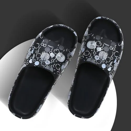 Footup Light Weight Black Slippers for Men (Pack of 1)