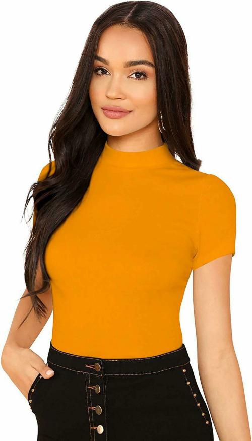 Buy LIME Women Yellow Solid Single Tops Online at Best Prices in India