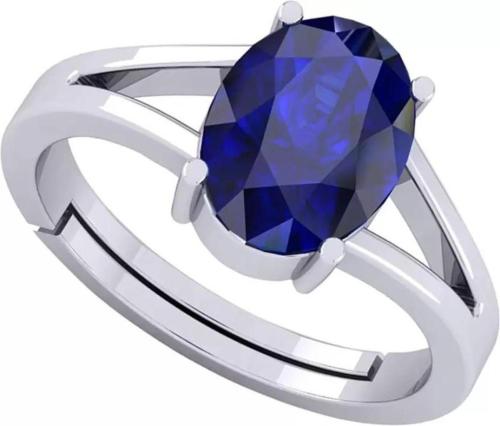 Chopra Gems & Jewellery Brass Original Blue Sapphire Stone (Men and Women) - Free size (Ring_Rc3)