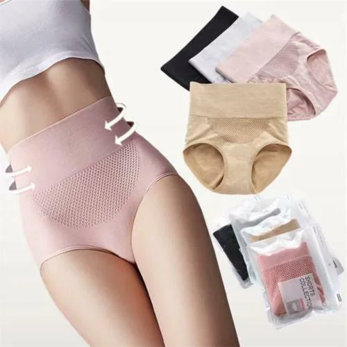 D&E JEANS Women's Seamless Underwear High Waist Tummy Control/Tummy Tucker Panty, Slimming Panties,Hipster Panty,Waist Shapewear,Panties Combo,Ladies Panty,Adult Panty Liner,Pure Cotton,Everyday Use Panties,Summer Pantie (PACK OF 2)