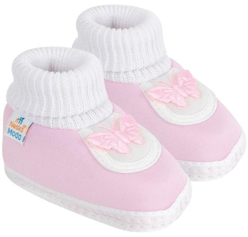 Neska Moda 12 To 18 Months Butterfly Slip On Baby Booties