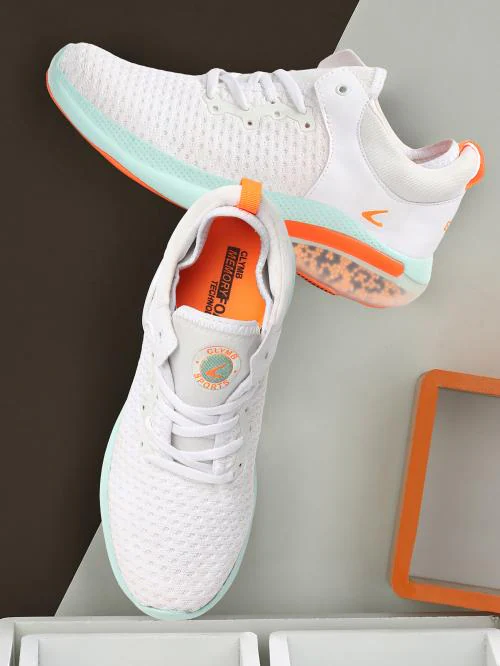 CLYMB Goli Joy Flynit|Lightweight|Comfort|Summer|Trendy|Walking|Outdoor|Daily Use Running Shoes For Men (White)