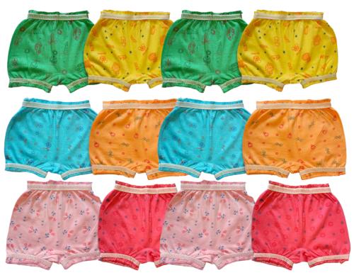 TwoLover Baby Girl's and Baby Boy's Cotton Innerwear Set - Bloomers, Drawer Panties, and Brief Multicolors 12 - 18 Months Pack of 12