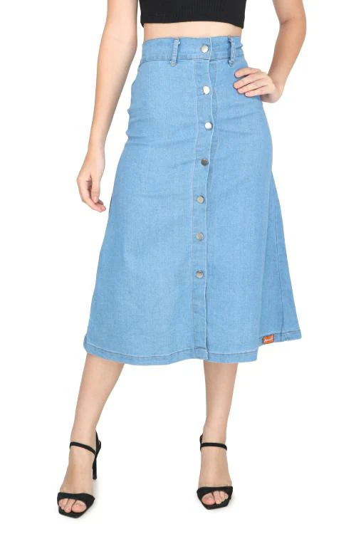 GENEALO Denim skirt for women|| Casual denim skirt for girls|| A-line denim skirt for girls||denim skirt||skirts