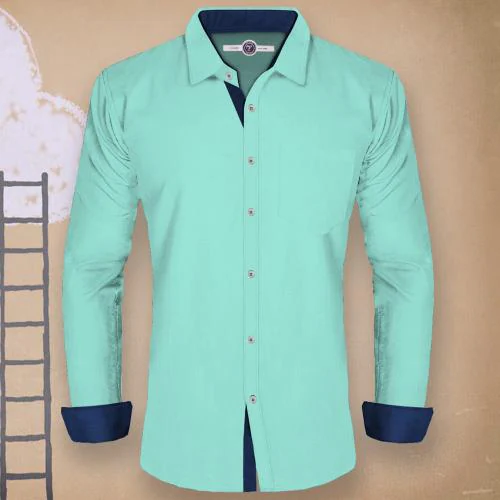 Tripr Men Solid Casual Light Green Shirt