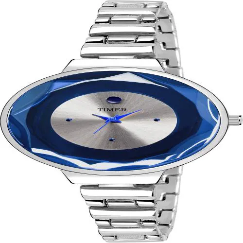 TIMER Analog Silver Dial Women's Watch
