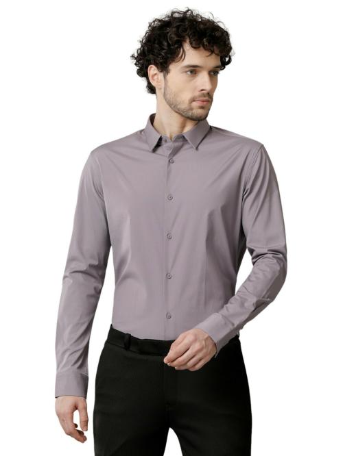 THE COLLECTION Mens Grey Solid Full Sleeve Shirt