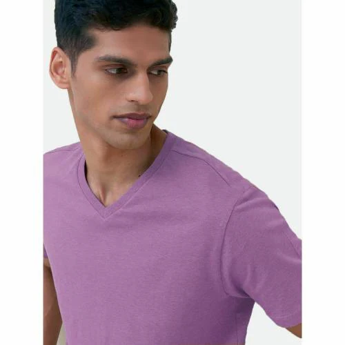 Rad Prix Mens Basic Lilac V Neck T Shirt